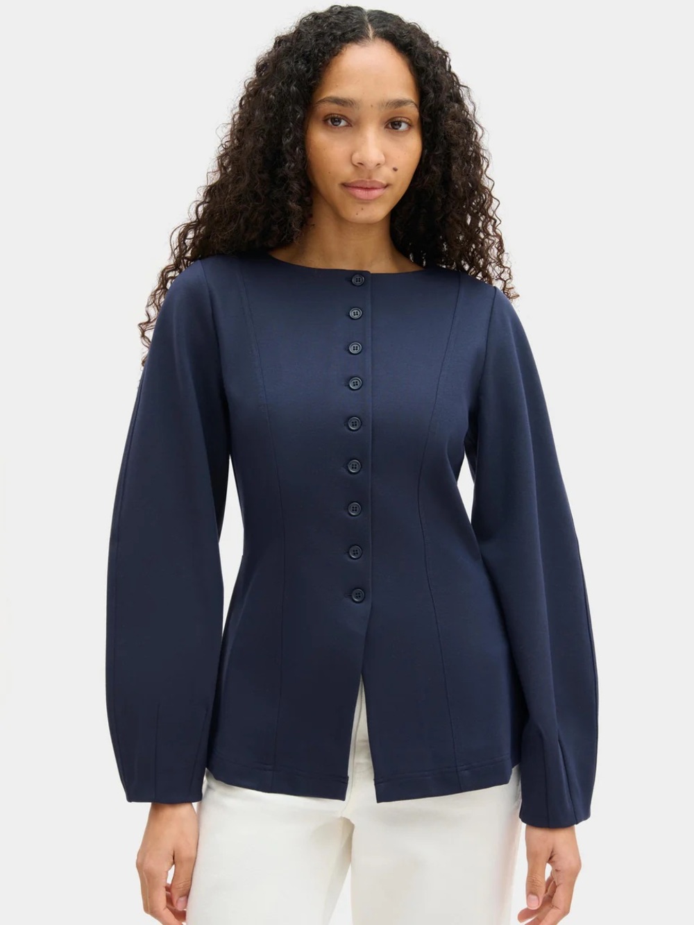 Aligne Navy Pointe Waisted Blazer